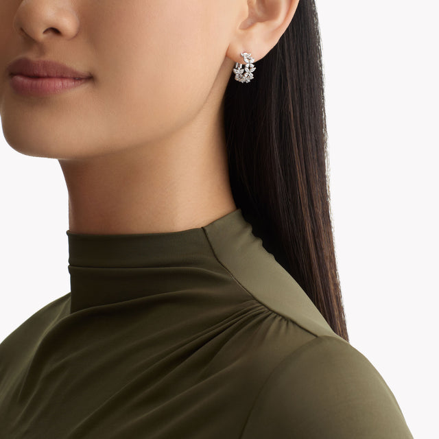 Classic Butterfly Diamond Petite Hoop Earrings