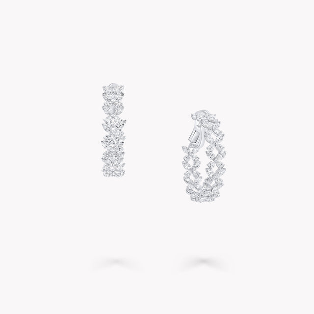 Classic Butterfly Diamond Hoop Earrings