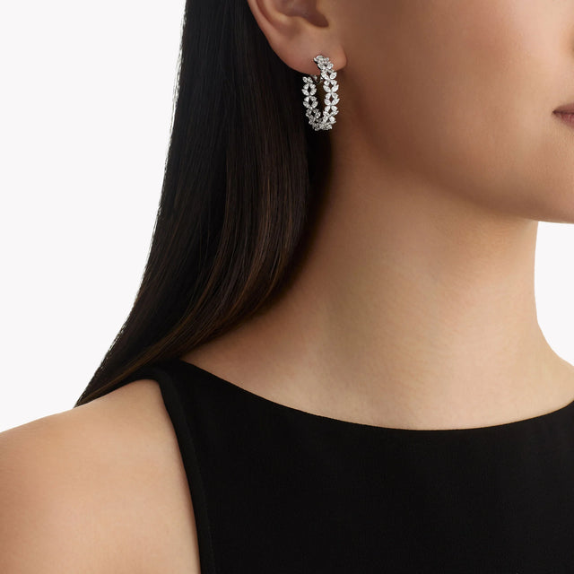 Classic Butterfly Diamond Hoop Earrings