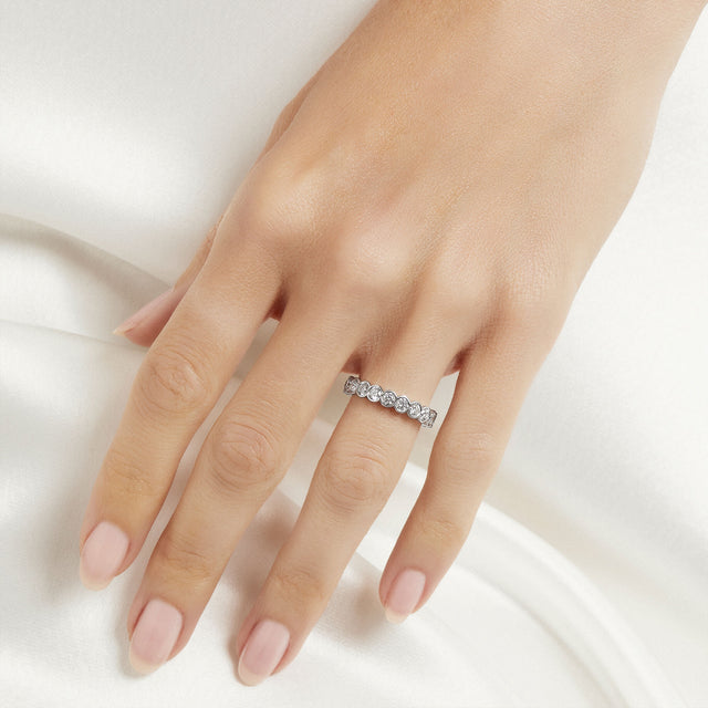Bezel Set Round Diamond Wedding Band