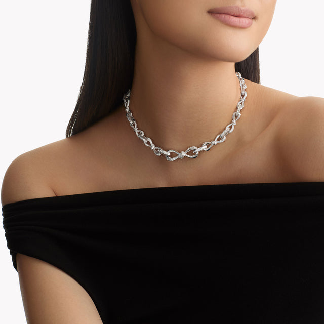 Tilda's Bow Diamond Link Necklace