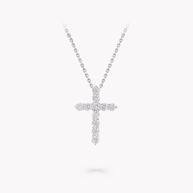 Round Diamond Cross Large Pendant