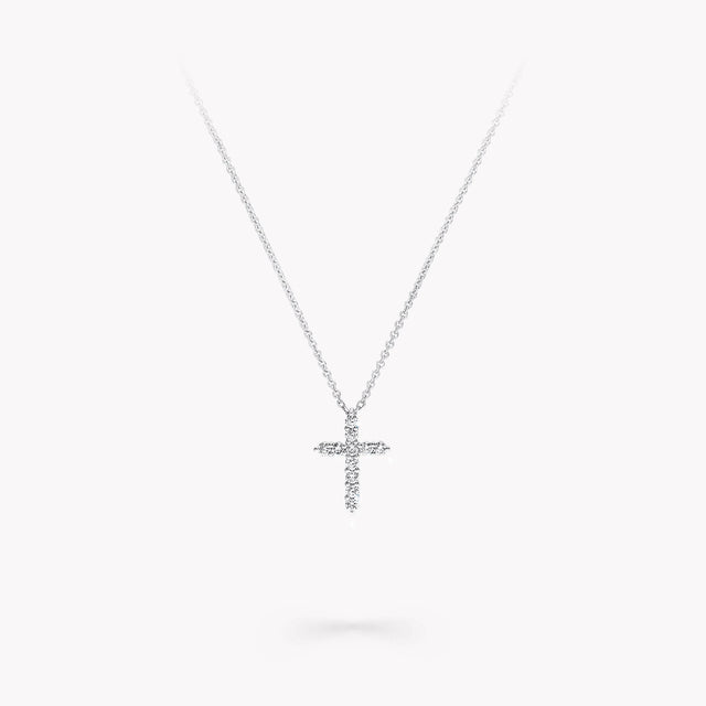 Round Diamond Cross Petite Pendant
