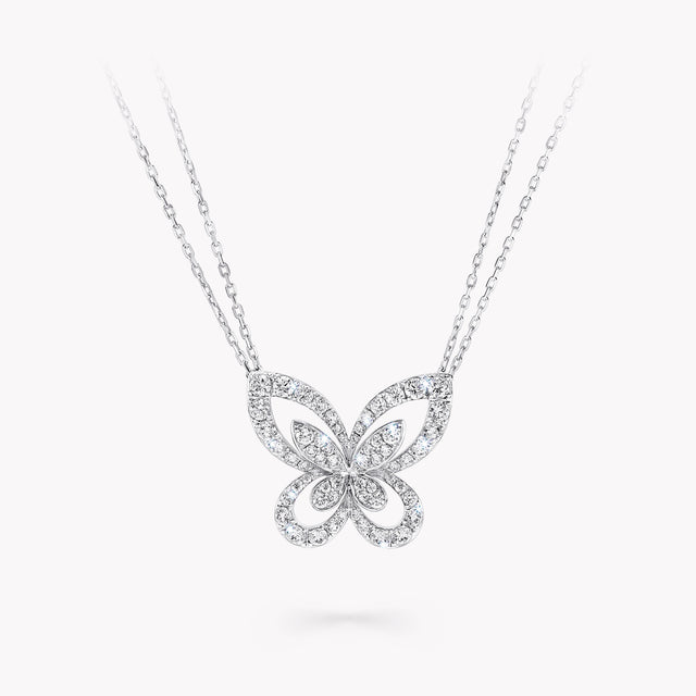 Butterfly Silhouette Large Diamond Pendant