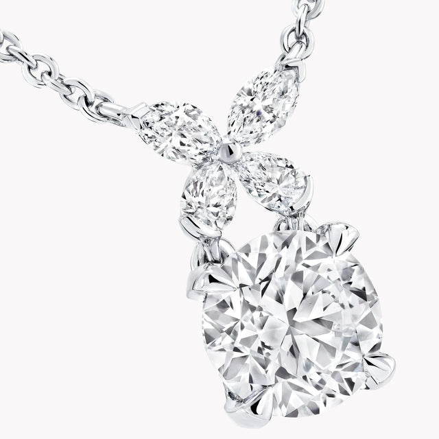 Classic Butterfly Round Diamond Pendant