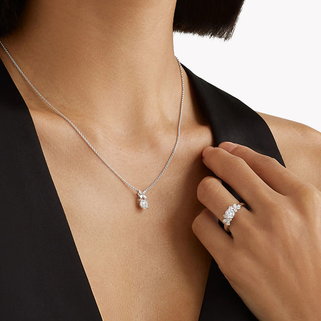 Classic Butterfly Round Diamond Pendant