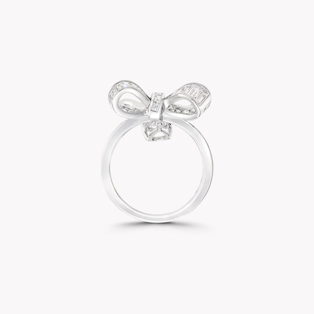 Tilda's Bow Baguette Cut Diamond Drop Ring