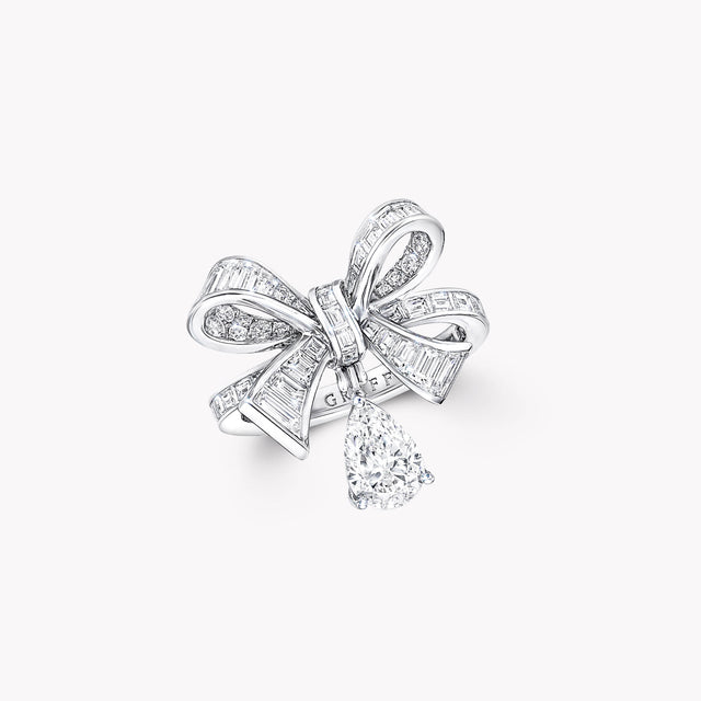 Tilda's Bow Baguette Cut Diamond Drop Ring