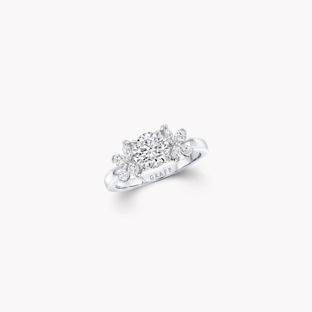 Classic Butterfly Round Diamond Ring