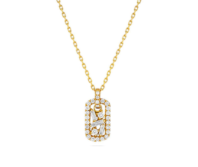 SuzanneKalan Fireworks 18K Yellow Gold Baby Dog Tag Necklace BAP581 YG Carousel 1