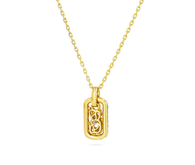 SuzanneKalan Fireworks 18K Yellow Gold Baby Dog Tag Necklace BAP581 YG Carousel 2