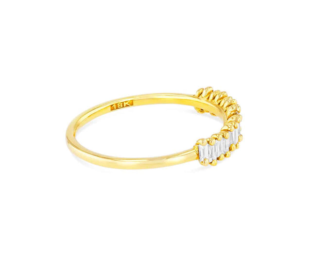 SuzanneKalan Fireworks 18K Yellow Gold Mini Baguette Diamond Band BAR273 YG Carousel 2