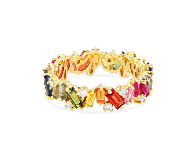 SuzanneKalan Fireworks 18K Yellow Gold Rainbow Frenzy Eternity Band BAR368 YG Carousel 1