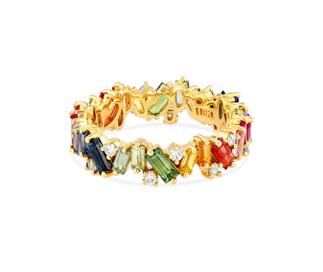 SuzanneKalan Fireworks 18K Yellow Gold Rainbow Frenzy Eternity Band BAR368 YG Carousel 2