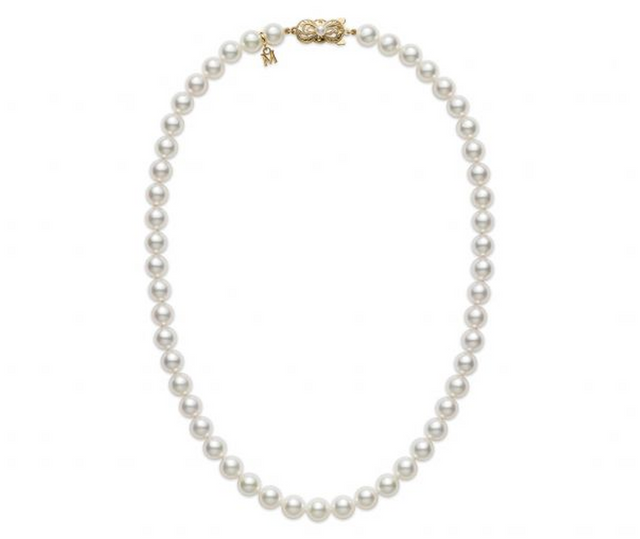 Akoya Cultured Pearl Choker 18K Yellow Gold Necklace Kennedy