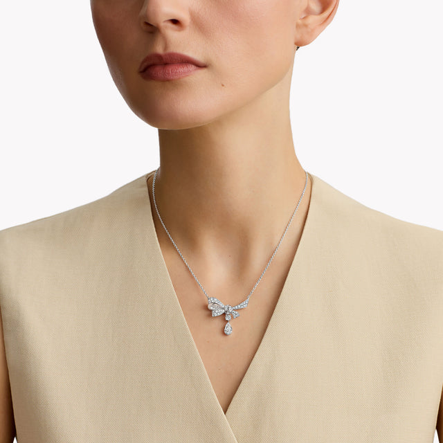 Tilda’s Bow Diamond Drop Pendant