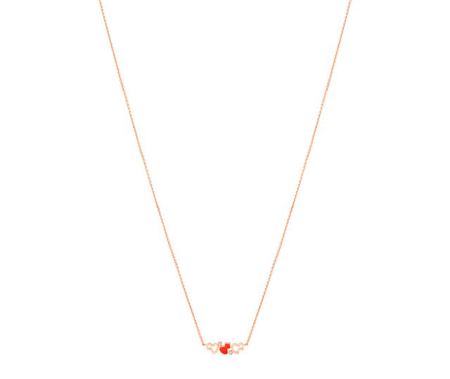 Wulu Necklace with Diamonds and Red HyCeram®