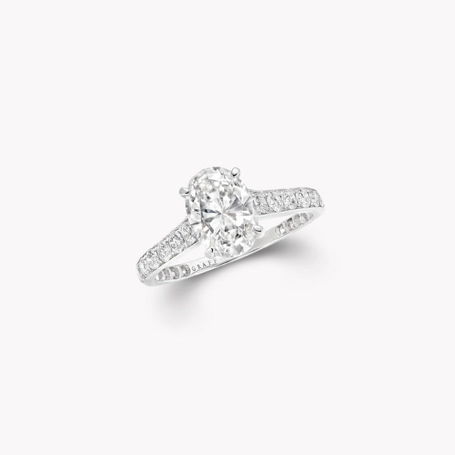 Flame Oval Diamond Engagement Ring