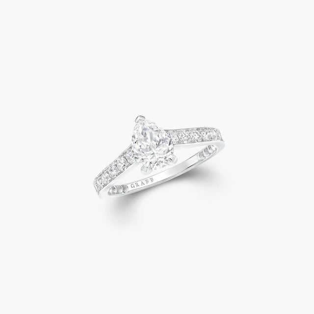 Flame Pear Shape Diamond Engagement Ring