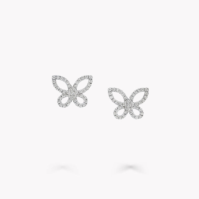 Mini Butterfly Silhouette Diamond Earrings