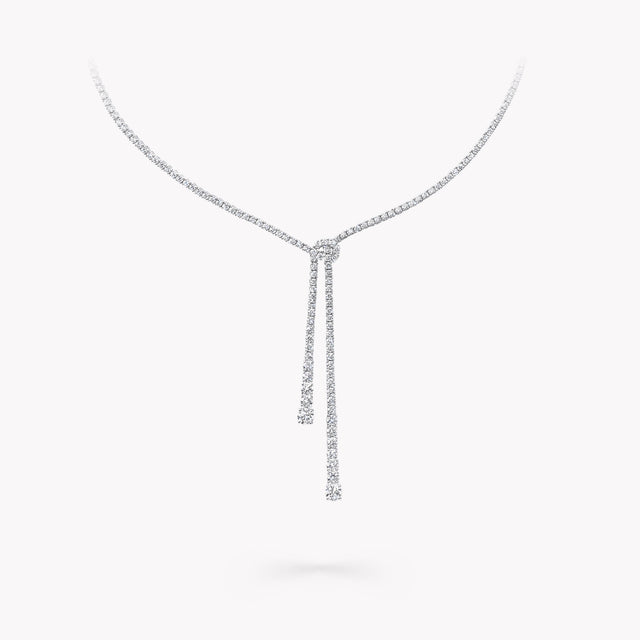 Diamond Double Strand Knot Necklace