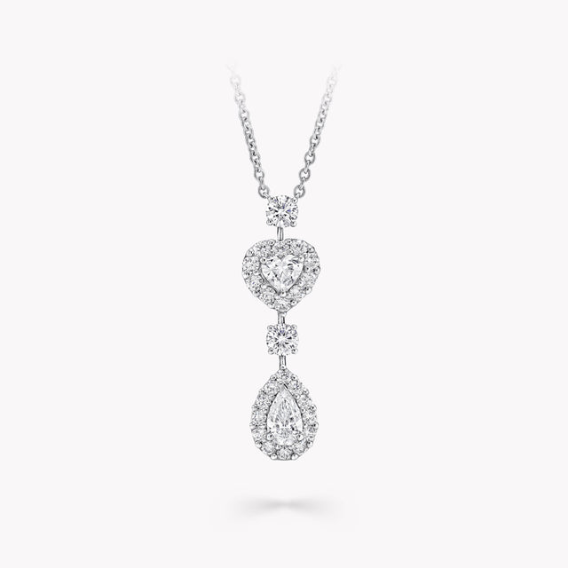 Icon Heart and Pear Shape Diamond Drop Necklace