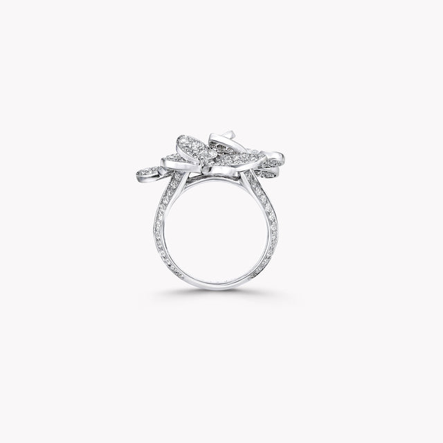 Triple Pavé Butterfly Diamond Small Ring