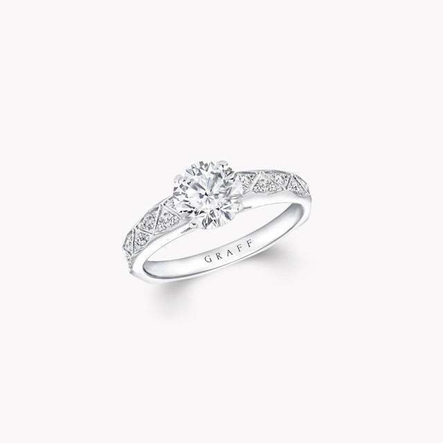 Laurence Graff Signature Round Diamond Engagement Ring