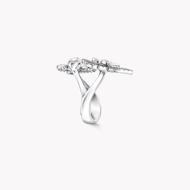 Multi Butterfly Silhouette Diamond Ring