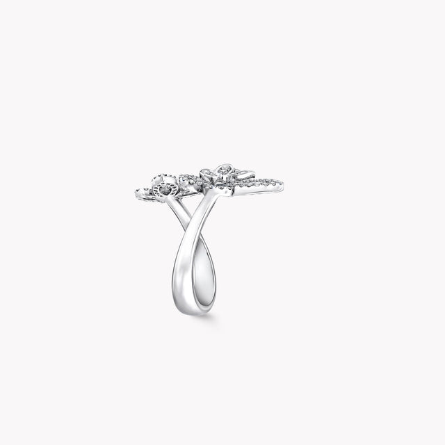 Double Butterfly Silhouette Diamond Ring