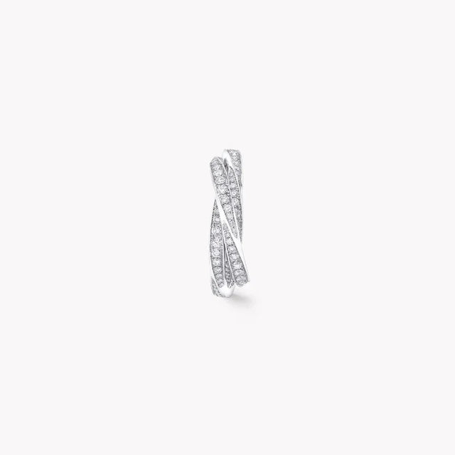 Triple Spiral Pavé Diamond Ring