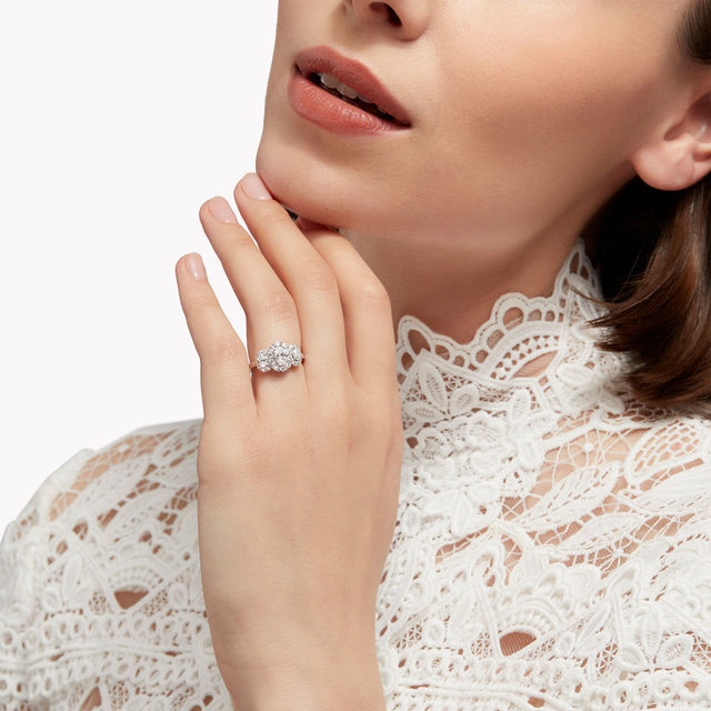 Icon Three Stone Oval Diamond Engagement Ring