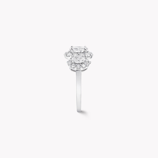Icon Three Stone Oval Diamond Engagement Ring